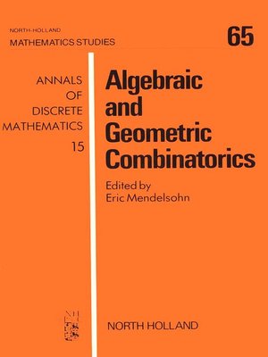 cover image of Algebraic and Geometric Combinatorics